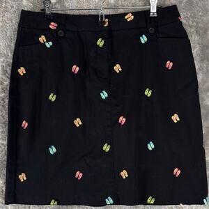 Counterparts Sz 12 Black Sandal Flip-Flop Embroidered Skirt Novelty Summer